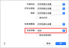 插图：打印对话框的&ldquo;纸张详细设置&rdquo;中的&ldquo;无色涂膜&rdquo;