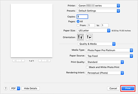 rysunek: przycisk Drukuj w oknie dialogowym Drukuj