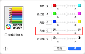 插图：打印对话框中&ldquo;色彩选项&rdquo;的&ldquo;亮度&rdquo;