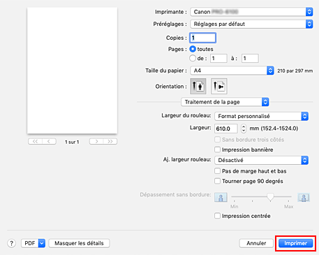 figure&nbsp;:&nbsp;Imprimer dans la boîte de dialogue Imprimer