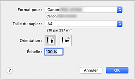 figure : Boîte de dialogue Configuration de la page