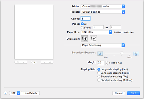 figure:Page Processing in the Print dialog