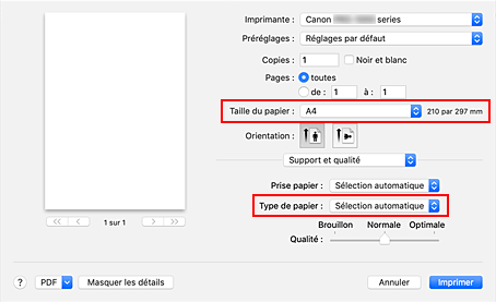 figure&nbsp;: boîte de dialogue Imprimer