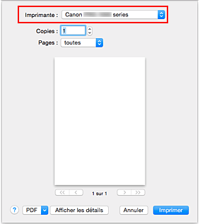 figure&nbsp;:&nbsp;Imprimante dans la boîte de dialogue Imprimer