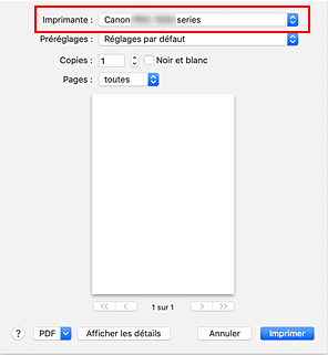 figure&nbsp;:&nbsp;Imprimante dans la boîte de dialogue Imprimer