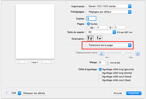 figure&nbsp;:&nbsp;Marge dans la boîte de dialogue Imprimer