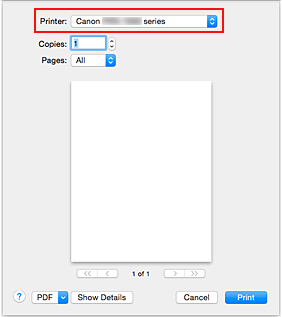 afbeelding: Printer in het dialoogvenster Afdrukken