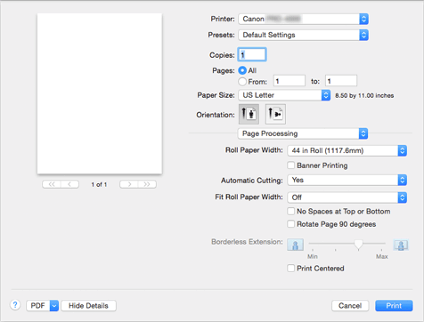 figure:Page Processing in the Print dialog