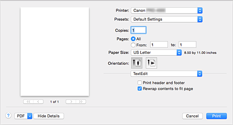 figure:Print dialog