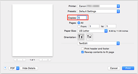 figure:Copies in the Print dialog