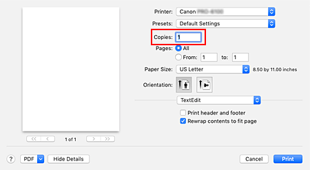 figure:Copies in the Print dialog