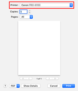 figure:Printer in the Print dialog