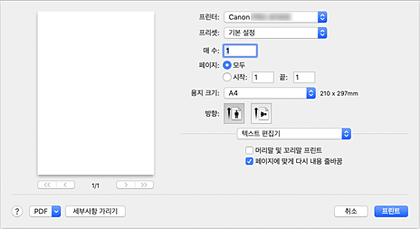 그림: 프린트 대화 상자