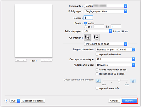 figure&nbsp;:&nbsp;Imprimer dans la boîte de dialogue Imprimer