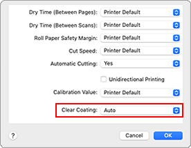 figure:Clear Coating of Advanced Paper Settings in the Print dialog