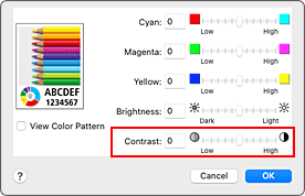 Imagen: Contraste de Opciones de color del cuadro de diálogo Imprimir