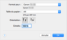 figure&nbsp;: Boîte de dialogue Configuration de la page