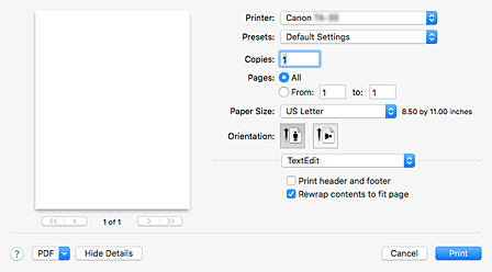 figure:Print dialog