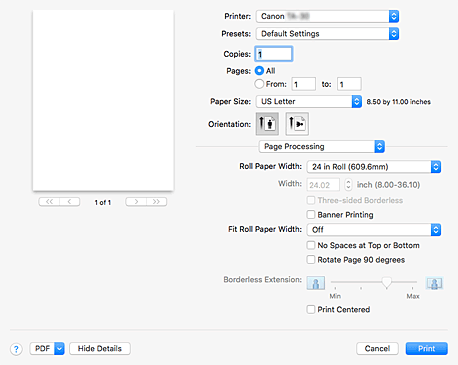 figure:Page Processing in the Print dialog