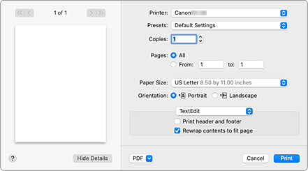 figura: Finestra di dialogo Stampa