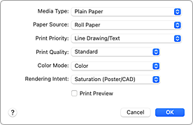 figure:Quality & Media in the Print dialog