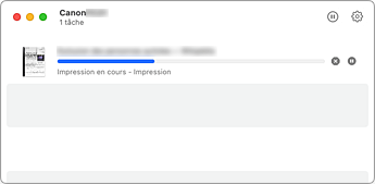 figure : Écran d'état de l'impression.