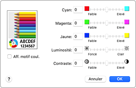 figure&nbsp;:&nbsp;Options couleur dans la boîte de dialogue Imprimer