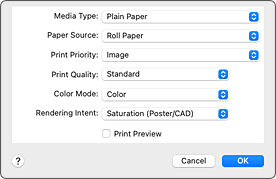 figure:Quality & Media in the Print dialog