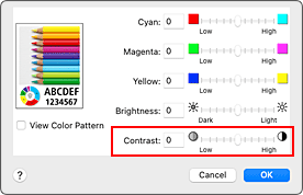 Imagen: Contraste de Opciones de color del cuadro de diálogo Imprimir