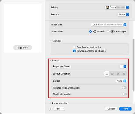 Imagen: Formato del cuadro de diálogo Imprimir