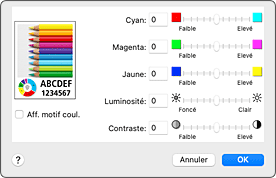 figure&nbsp;:&nbsp;Options couleur dans la boîte de dialogue Imprimer