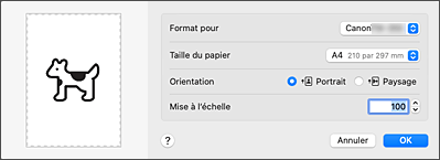 figure&nbsp;: Boîte de dialogue Configuration de la page