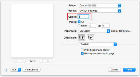 figure:Copies in the Print dialog