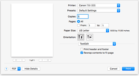 figure:Print dialog