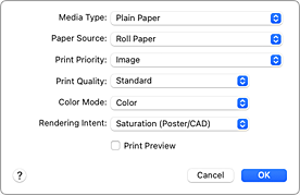figure:Quality & Media in the Print dialog