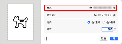插图：页面设置对话框中&ldquo;页面属性&rdquo;的&ldquo;格式&rdquo;