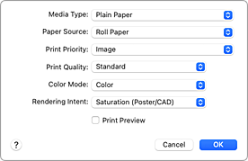 figure:Quality & Media in the Print dialog