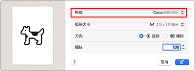 插图：页面设置对话框中页面属性的&ldquo;格式&rdquo;