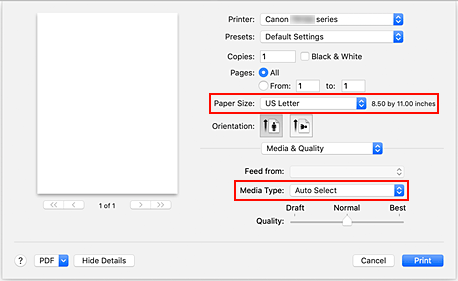 الشكل: مربع الحوار طباعة