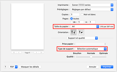 figure : boîte de dialogue Imprimer