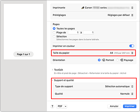 figure&nbsp;: boîte de dialogue Imprimer