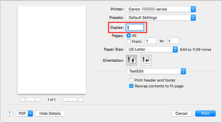 figure:Copies in the Print dialog