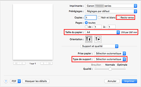 figure : boîte de dialogue Imprimer