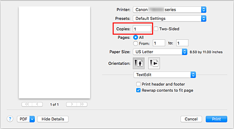 figure:Copies in the Print dialog