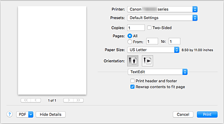 figure:Print dialog