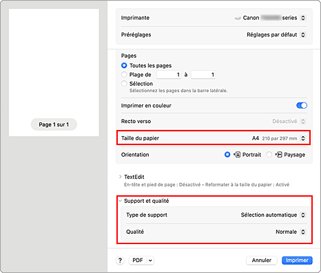figure&nbsp;: boîte de dialogue Imprimer