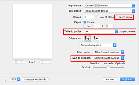 figure : boîte de dialogue Imprimer