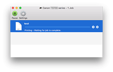 figur: Skjermbildet for utskriftsstatus