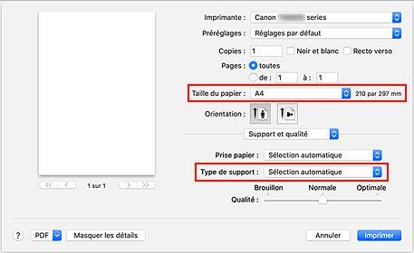 figure : boîte de dialogue Imprimer