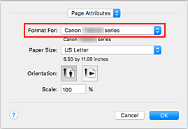 figur: Format for under Sideattributter i dialogboksen Utskriftsformat